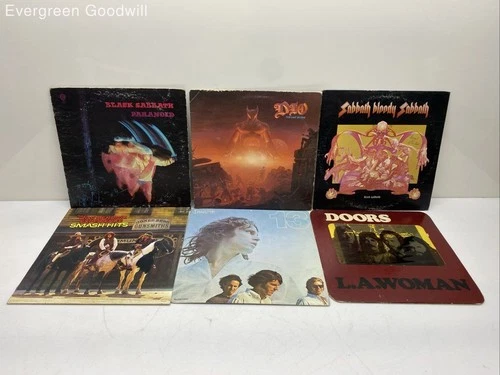 Lot of 6 Mixed Album Vinyl Records Black Sabbath Doors D10 Hendricks