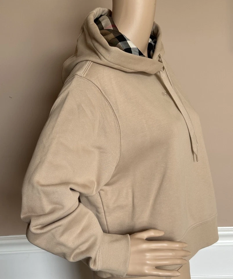 Sudadera a Cuadros con Logo Burberry Talley con Capucha Suave Fawn M 8084392 Nueva con Etiquetas $760 Foto 2 de 4