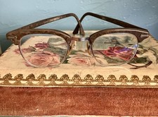 Occhiali da vista vintage anni 40-50 Shuron grigio/marrone 1/10 12K GF bordo corno bachelite 5 3/4