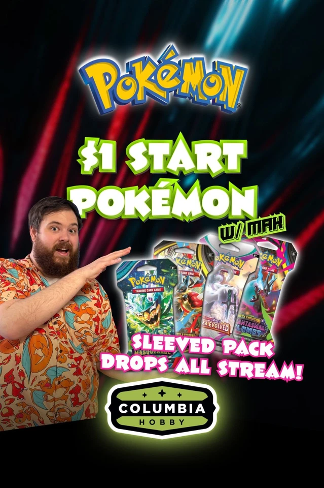 ⚡Sleeved Pack Drops All Stream Long + $1 Start Pokemon Rips! w/Mak ⚡