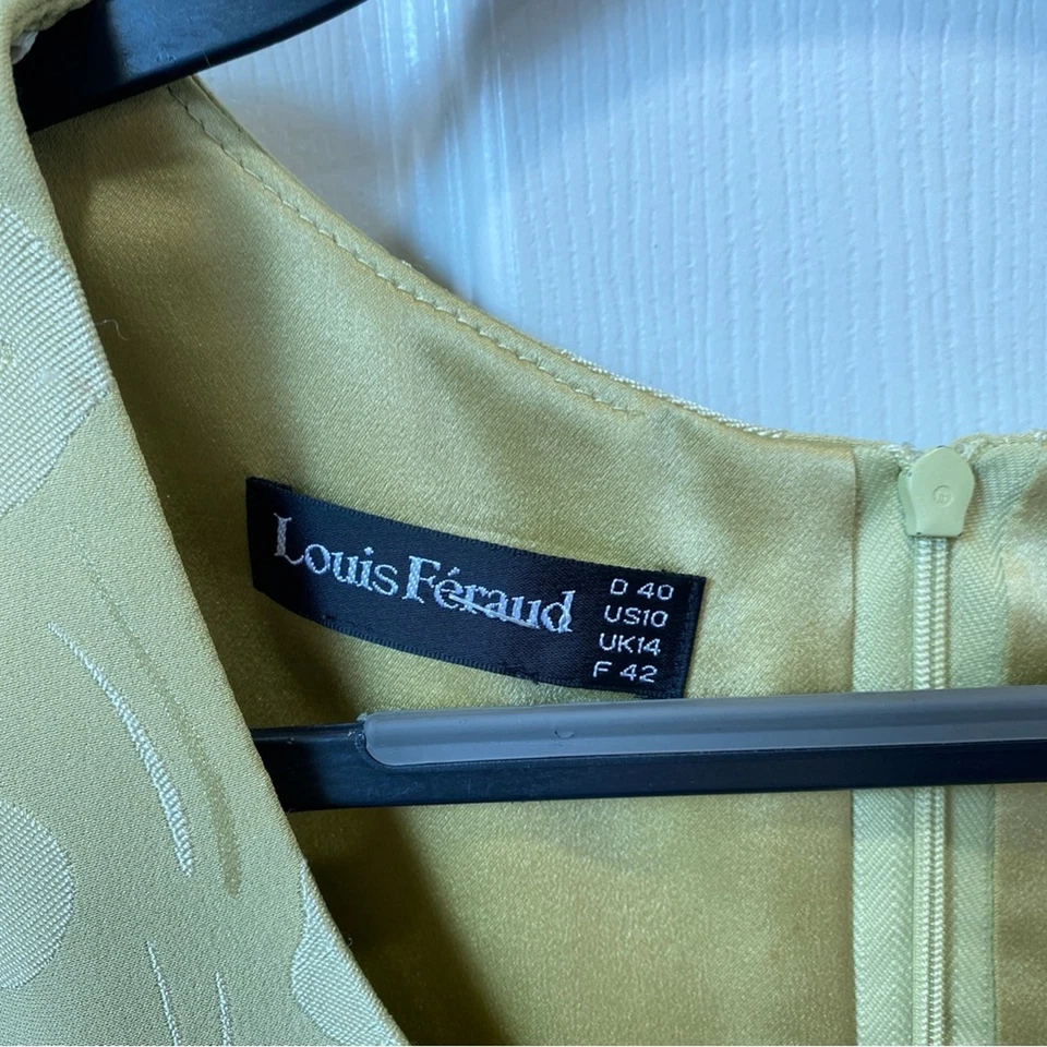 Vestido LOUIS FERAUD Verde Mezcla Seda Talla US 10 Patrón Abstracto Manzanas Foto 4 de 4