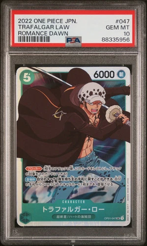 2022 One Piece Trafalgar Law #047 OP-01 Romance Dawn Japanese PSA 10