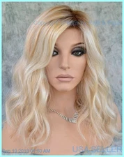 Rachel | Jon Renau Wigs | Lace Front Monotop | Hand Tied Wavy | LAGUNA BLOND -1