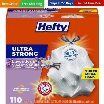 Ultra Strong 13 Gallon Trash Bags, Tall Kitchen Trash Bags 13 Gallon Size, Dr...