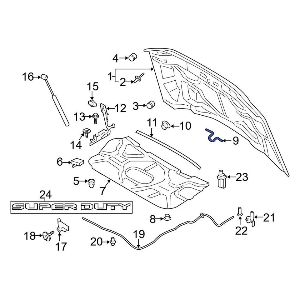 For Ford F-450 Super Duty 17-22 Ford HC3Z16K689A Front Hood Latch Striker Plate Foto 4 de 4