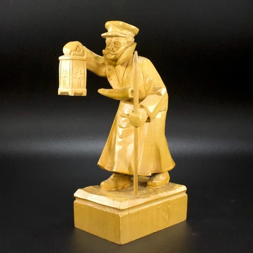 Germanic Nightwatchman Hand Carved Linden Wood Folk Art 9" *Lost Halberd Blade