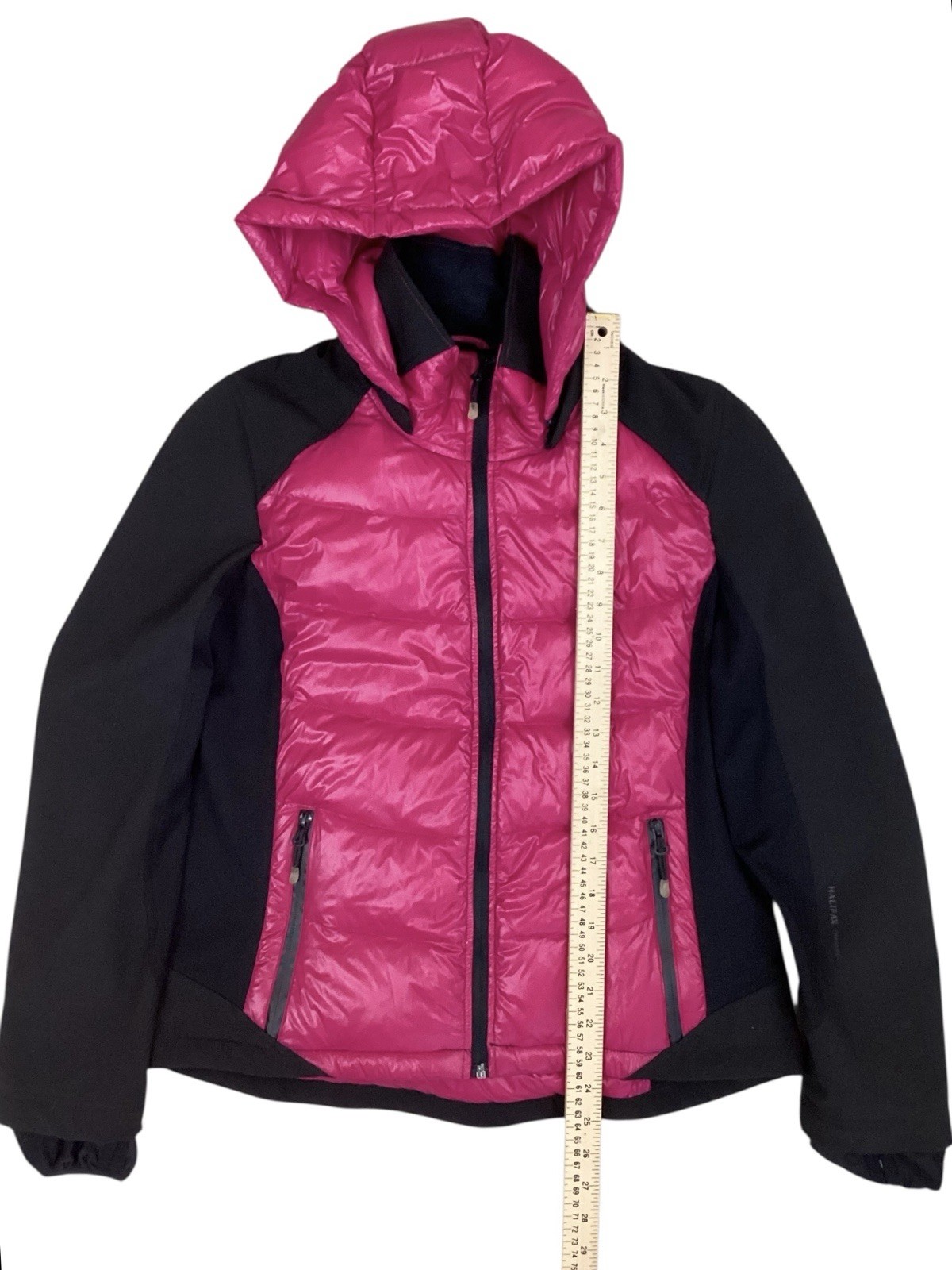 Halifax Traders Jacket Size Large Pink Black Down… - image 10