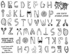 Unmounted Rubber Stamp Plate, Letters, Unmounted/Uncut Pink Rubber Stamps