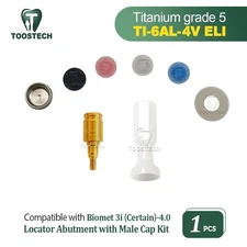 Dental Locator Abutment Male Cap kit fits to Biomet 3i (Certain)-4.0 GH1-6mm