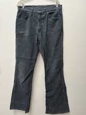 Vintage 70s Blue Levi's 519 White Tab Bell Bottom Flare Corduroy Pants Men 33x31