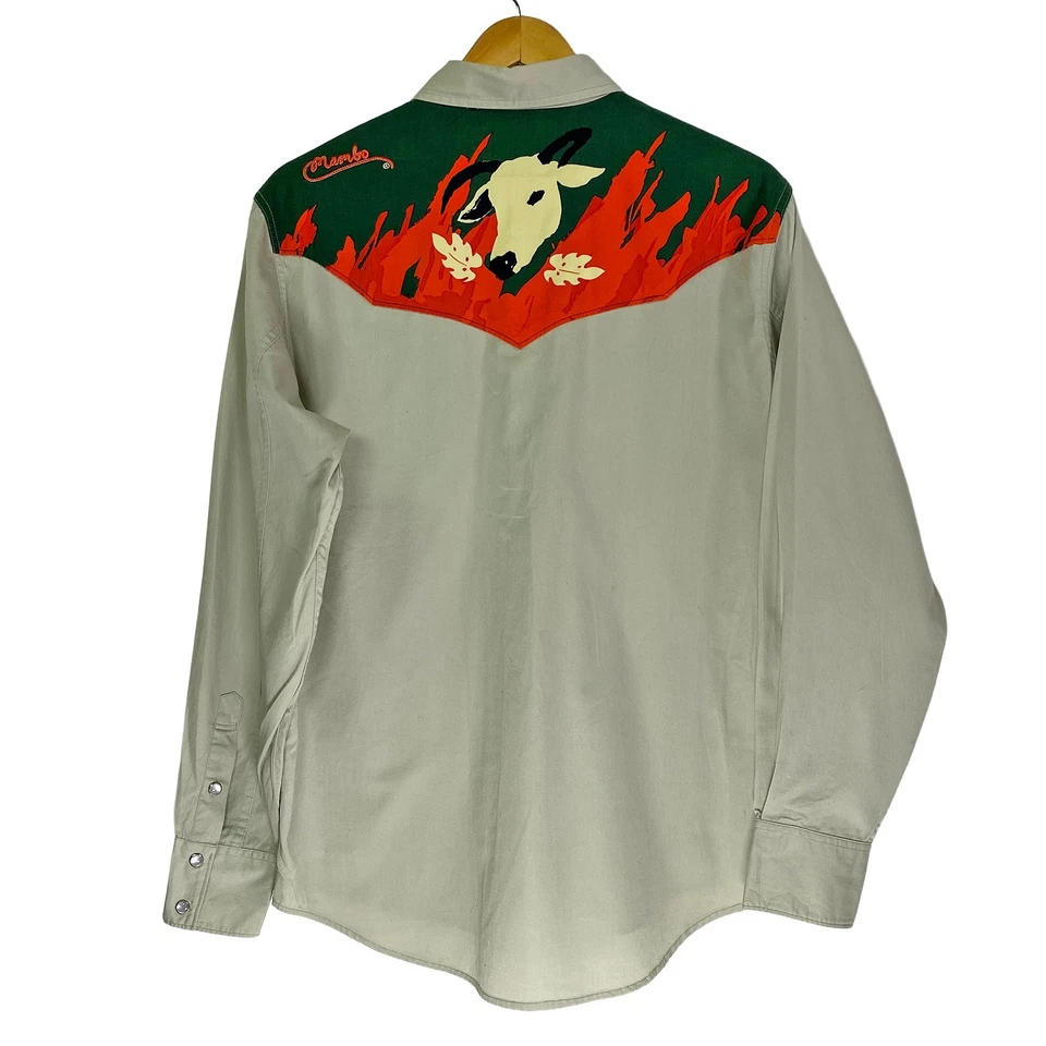 Vintage MAMBO Loud Shirt Western Pearl Snap Button Long Sleeve Cowboy Cowgirl M - image 2 of 4