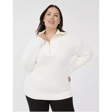 Lane Bryant Half-Zip Mock-Neck Ribbed Sweater NEW Size 14/16