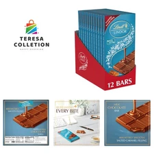 LINDOR Salted Caramel Milk Chocolate Truffle Bars - 12 Pack of 3.5 oz Delights