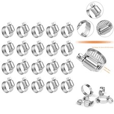 20 Pack Stainless Steel Hose Clamps Adjustable 10-16mm Fuel Line Pipe Clamp 20 Pack Stainless Steel Hose Clamps Adjustable 10-16mm Fuel Line Pipe Clamp
