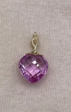 Estate Vintage 10k Solid Gold Pink Sapphire Pendant Exquisite Gorgeous