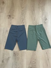 Girls Stretch Shorts, Set of 2 ;Green  Blue Sz. 6-7Y