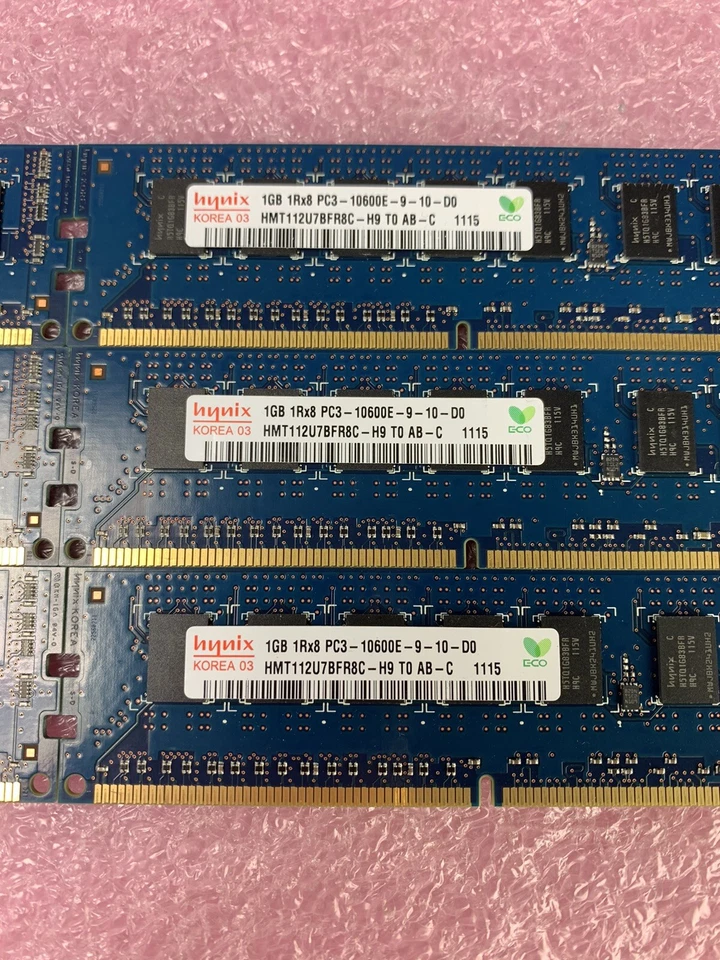 Hynix 6GB Kit 6x1GB 1Rx8 PC3-10600E-9-10-D0 Server RAM HMT112U7BFR8C - Image 4 of 4