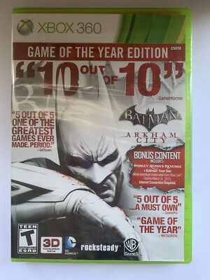 Batman: Arkham City Game of the Year Edition Xbox 360 BRAND NEW SEALED Y-fold