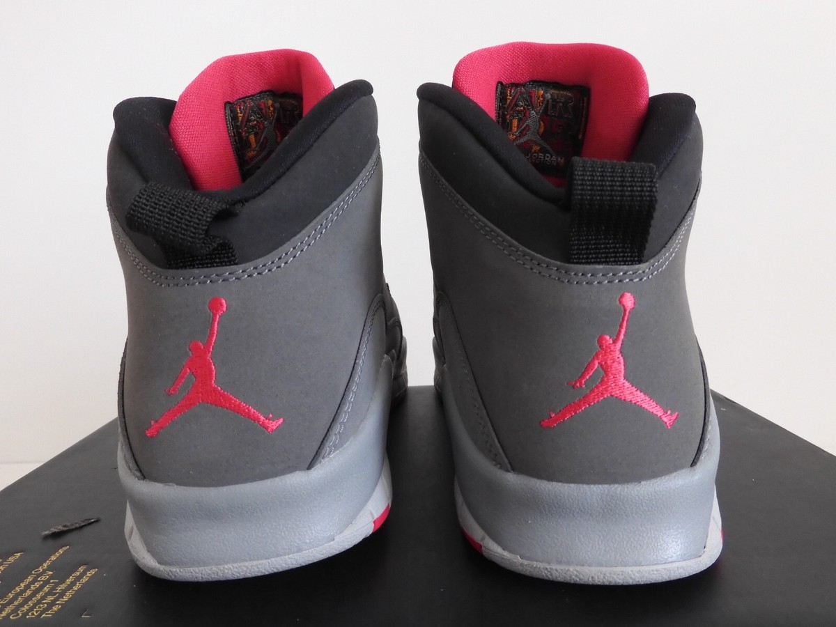 NIKE AIR JORDAN 10 X RETRO (GS) SMOKE GREY-PINK SZ 6Y-WOMENS