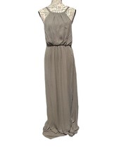 Show Me Your Mumu Amanda Halter Maxi Dress Jersey Knit Gray Large Cocktail Dress