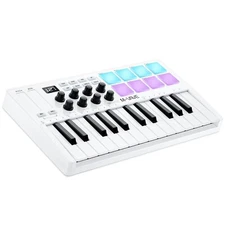 M-WAVE 25 Key USB MIDI Keyboard Controller With 8 Backlit Drum Pads, Bluetoot...