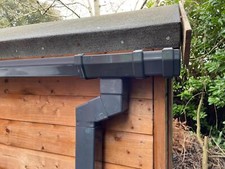Guttering Kit Square Plastic For Sheds, Garages, Outhouses, & Small Buildings