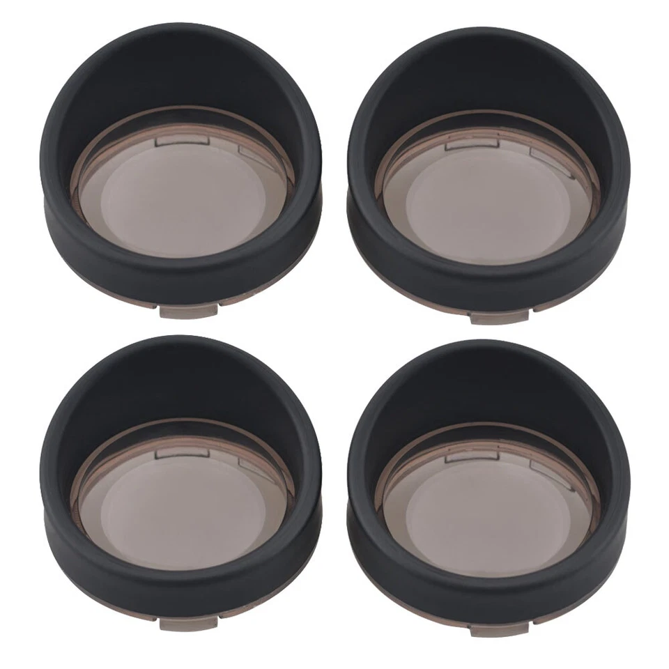 4x Turn Signal Smoke Lens Cover w/Black Bezel Visor for Harley Sportster Softail - Image 3 of 4