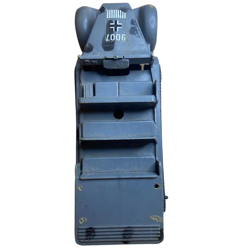 Caminhão de brinquedo militar vintage década de 1970 Durham Industries alemão meia pista cinza fantasma - Imagem 4 de 4