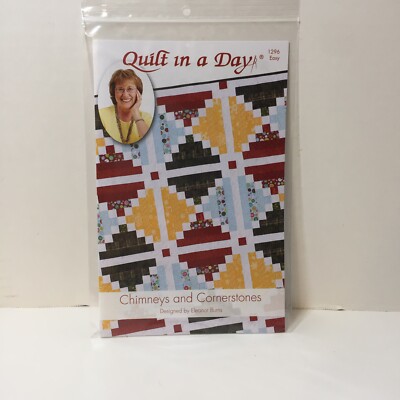 Chimneys and Cornerstones Quilt Pattern Eleanor Burns Quilt in a Day 46'' x 60''