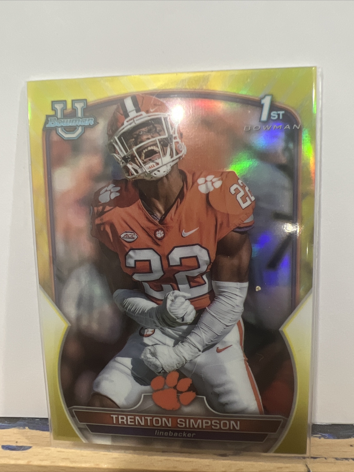 2022 Bowman Chrome U 45 Trenton Simpson Auto Yellow Refractor SP18/75