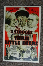 The 3 Stooges Three Little Beers #1 Lobby Card Movie Poster 