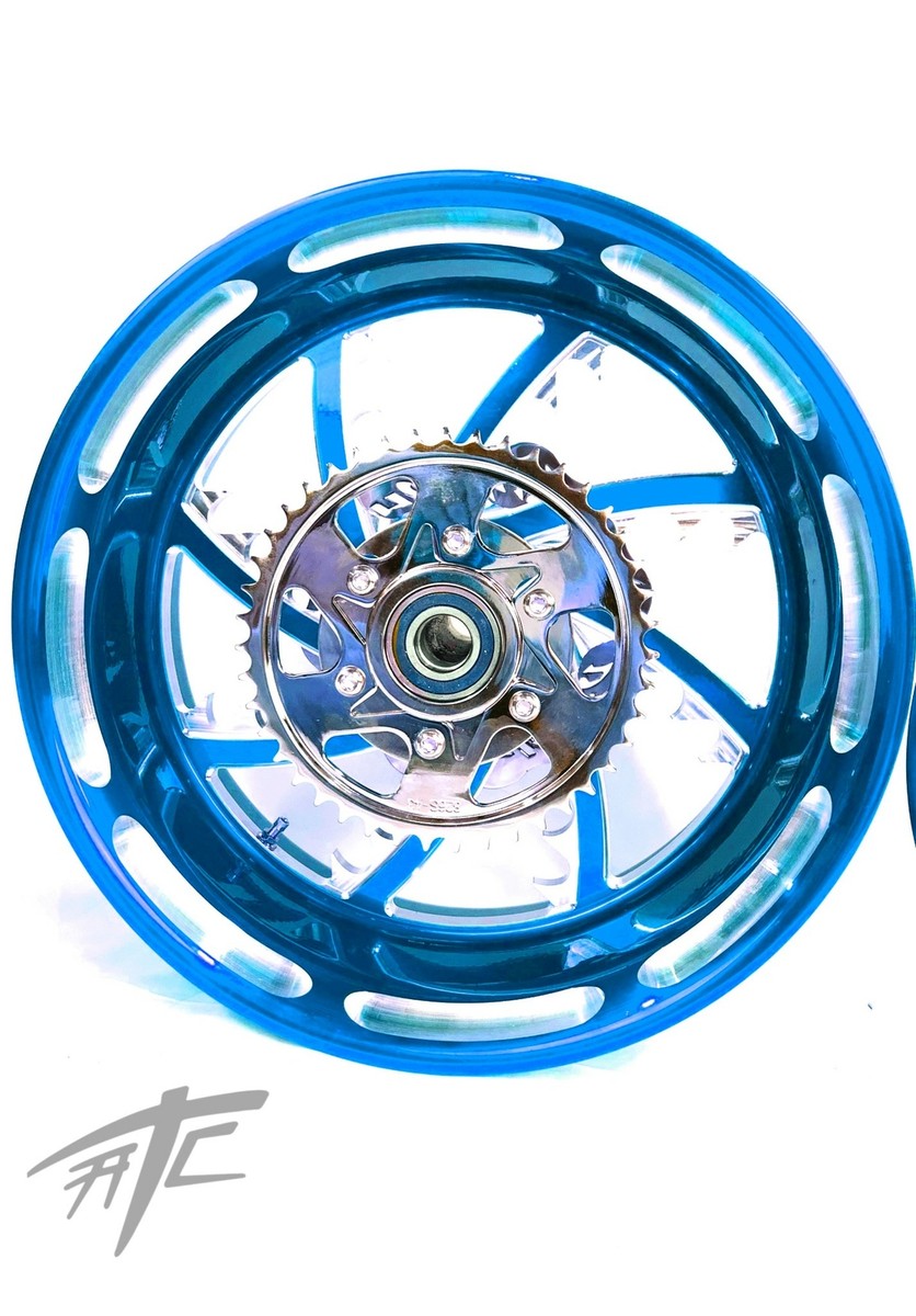 NINJA 240 FAT TIRE CANDY BLUE PIRANHA WHEELS 06-11 KAWASAKI NINJA 240 FAT TIRE CANDY BLUE PIRANHA WHEELS 06-11 KAWASAKI