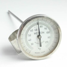 Weston Mirroband - Model 2265 - 6" Metal Darkroom Thermometer - 30-120 F