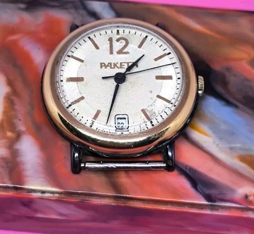 Vintage Watch USSR Raketa 2614.H SOVIET Wristwatch Gold Plated Bezel - Picture 22 of 22