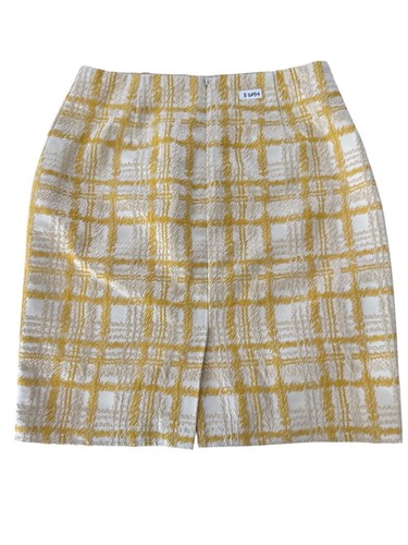 Falda lápiz amarilla Talbots para mujer talla 10P - Imagen 8 de 8