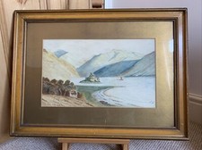 Eilan Dunan Castle  Antique 1909 Watercolour Franks And Glazed - Signed 69 By 52