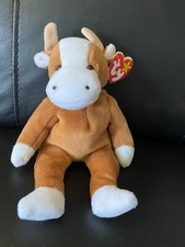 TY Beanie Baby - BESSIE the Cow (4th Gen hang tag) (9.5 inch) -MWMTs