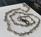 NEW 22" Silver Chrome Barb Wire Biker Trucker Punk Rock Jean Wallet Key Chain