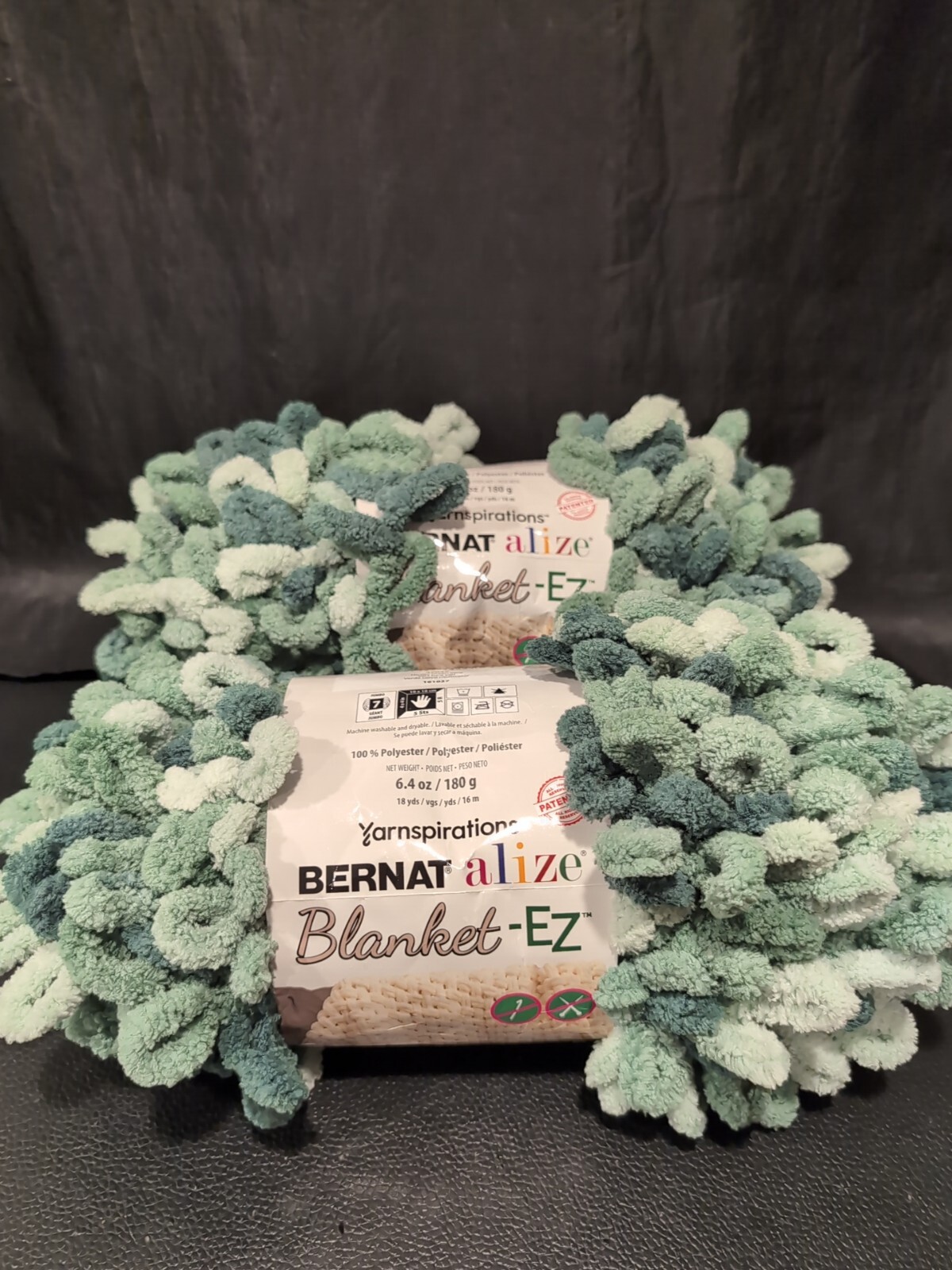 2 Skeins Bernat Alize Blanket EZ Variegated Hedge Green Loop Yarn 6.4 oz Each eBay