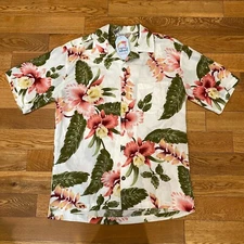 Sunny Island Bumi Hawaiian Shirt Mens M Floral Flower Short Sleeve Button Up