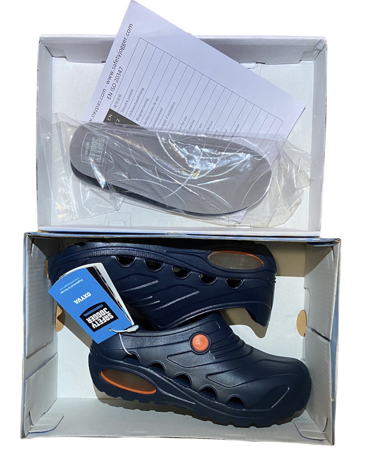 Safety Jogger Professional Oxyva Unisex Clogs Navy UK 3/3.5 Washable