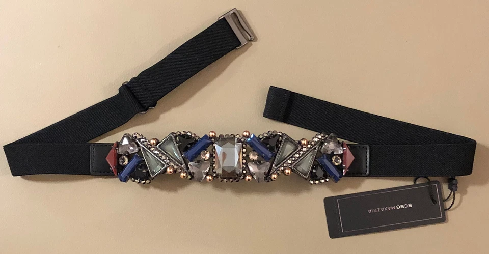 BCBG MAXAZRIA MULTI GEMA PIEDRA CINTURÓN ELÁSTICO Foto 3 de 4