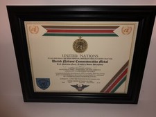 U.N. PROTECTION FORCE - CROATIA & B-H COMMEMORATIVE MEDAL CERTIFICATE ~ Type 1