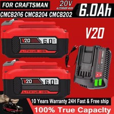 20Volt For Craftsman V20 6.0Ah Li-ion Battery / Charger CMCB205 CMCB204 CMCB202