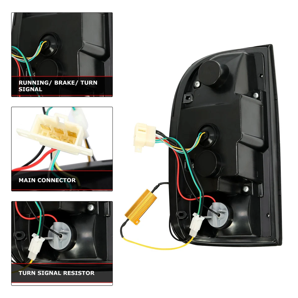 Luces traseras LED negras para Toyota Tacoma 1995-2000 luces de freno conductor y pasajero Foto 4 de 4