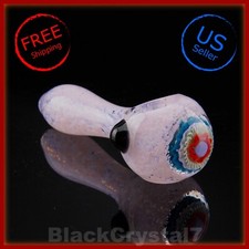 Pipa in vetro 5" fatta a mano spessa floreale rosso chiaro galleggiante nuvola tabacco fumo