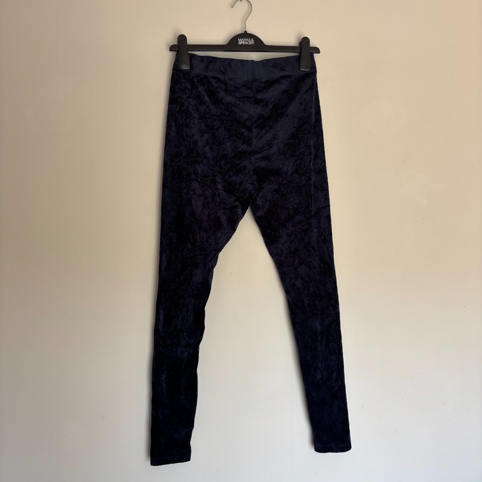 Leggings donna Fila blu navy effetto scamosciato logo ricamato (taglia small)