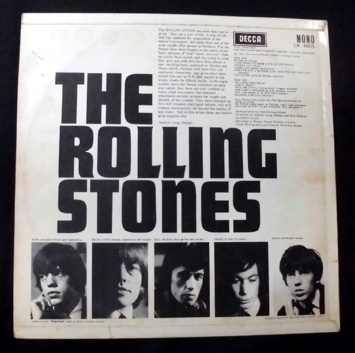 UK Decca Original Mono w Flipback Cover The Rolling Stones Rolling Stones