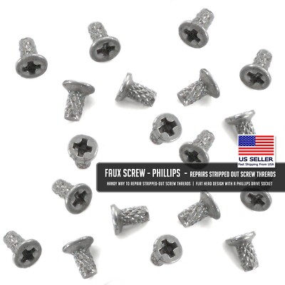 Faux Screw - PHILLIPS - (Repairs stripped out screw threads 1-72, 2-56, 2mm)