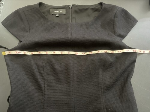 Jones New York Sz 8 Cap Sleeve Drop-waist Black Lined Dress, Career Office Aline - Picture 8 of 9